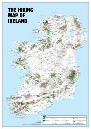 The Hiking Map of Ireland - Poster